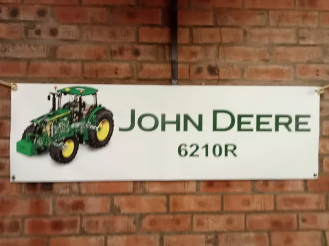 John Deere  6210R  large pvc WORK SHOP BANNER garage man cave show banner