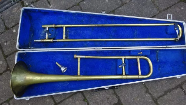 Zenith De-Luxe Brass Trombone J.R. Laflaur & Son with Case Band Instrument Large
