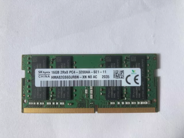 RAM SKhynix SODIMM DDR4 - Modéle HMA82GS6DJR8N - XNPC4-3200 Mhz 16Go