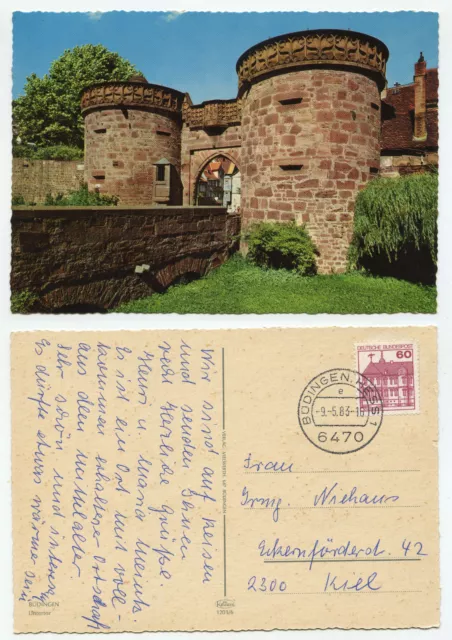 19465 - Büdingen - Untertor - Ansichtskarte, gelaufen 9.5.1986