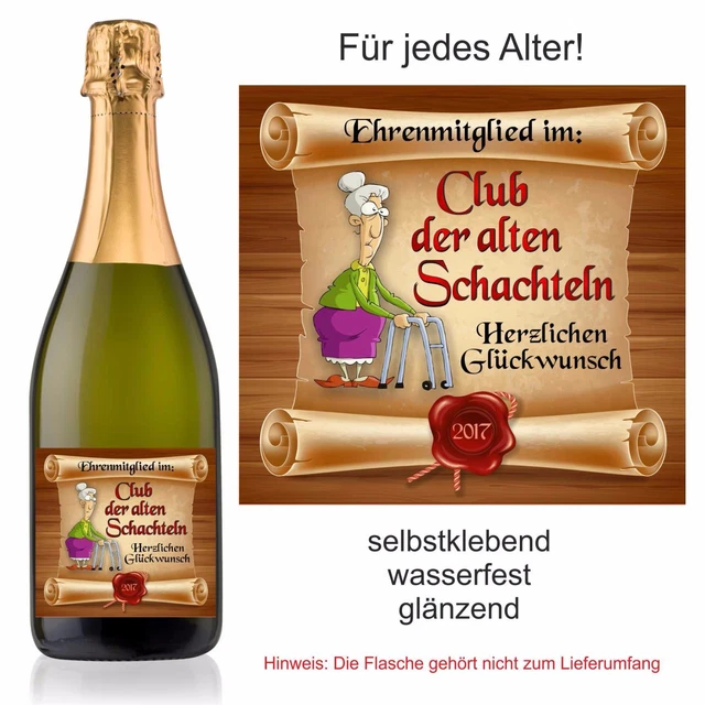 AUFKLEBER GEBURTSTAG Fest Club der alten Schachteln EUR