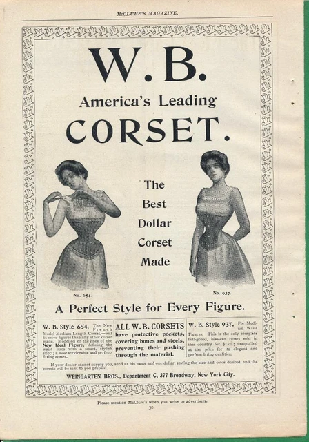 Magazine Ad - 1900 - Weingarten Bros. Corsets - New York