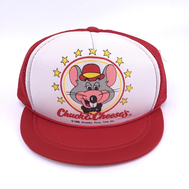 VTG CHUCK E Cheese’s 1986 Pizza Time Mesh Snapback Trucker Hat