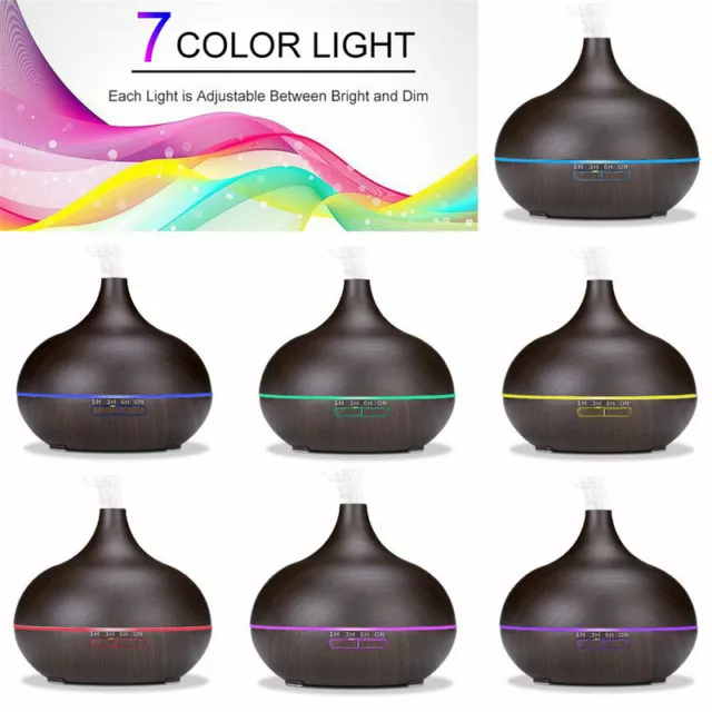 LED Air Humidifier Aroma Oil Ultrasonic Air Diffuser 7 Colour Home Defuser