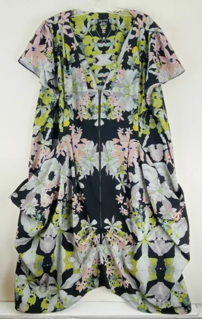 City Chic Floral Print Short Sleeve  Women's Dress Tunic Plus Size XXL /24