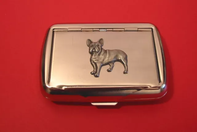 French Bulldog Motif Tobacco Tin Box Man's Gift Pet Vet Christmas Father Gift