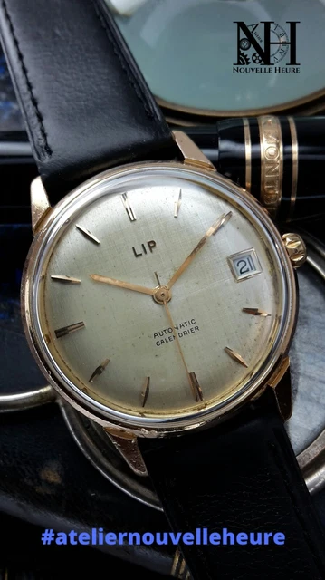 Cadran De Montre LIP Automatic Calendrier – 30,4 Mm, Marron, Neuf Sans Boîte