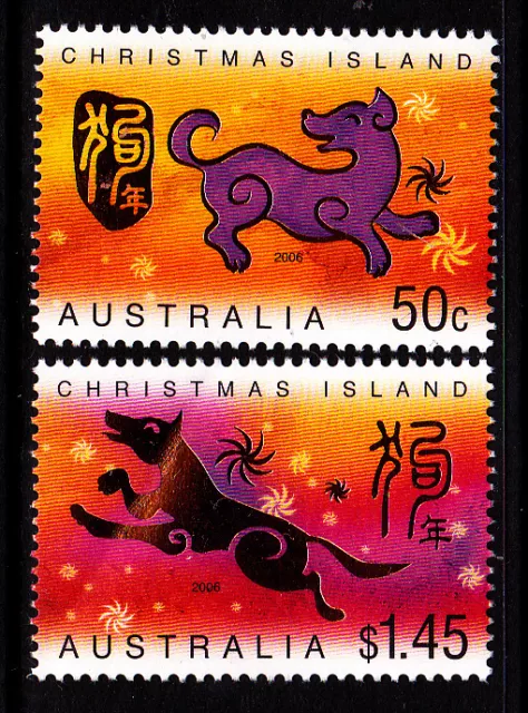 2006 Christmas Island Year of The Dog - MUH Set of 2