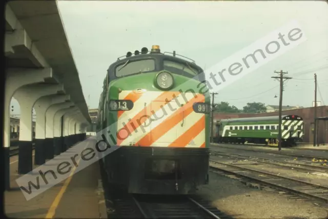 Original Slide Burlington Northern BN 9913 EMD E9AM Aurora ILL 5-31-74