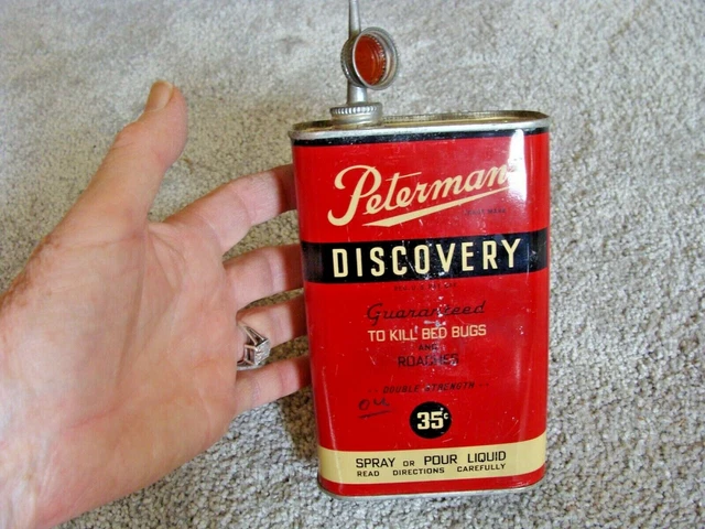 VNTGE 1930S PETERMAN'S DISCOVERY BED BUG ROACH KILLER 1 Pint Can Tin Advertising £27.06 ...