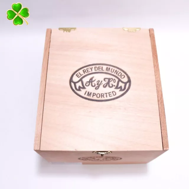 El Rey Del Mundo | Robustos En Vidrio Wood Cigar Box Empty - 7" x 6" x 4.5"