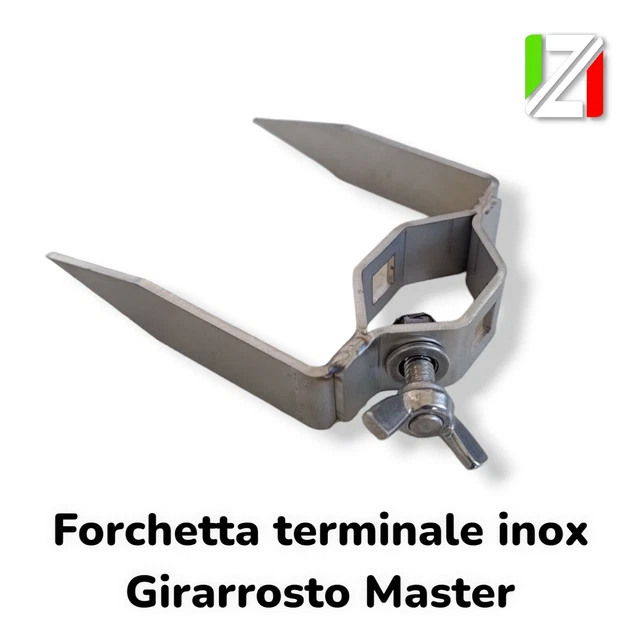 Asta Girarrosto Per Fornelli - Spiedo Con Forchette E Manico 70cm | Diametro 7mm Per Polli E Arrosti - Foto 2