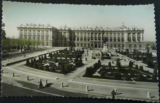 Antigua Postal Madrid Plaza De Oriente Palacio Nacional Postcard         Cc04181