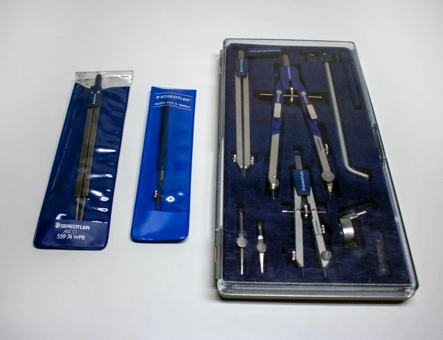 STAEDTLER MARS COMFORT Compass Set in Case with Ruling Pen and Arco ...
