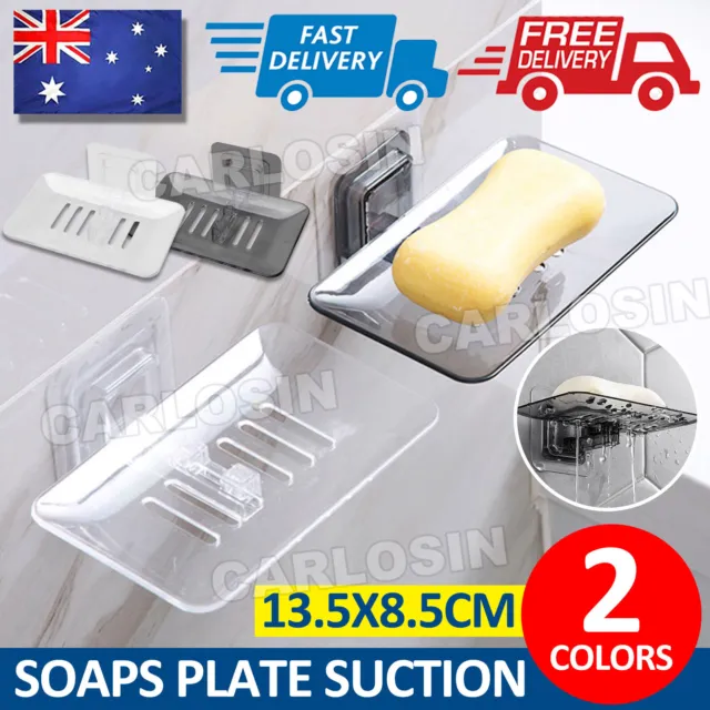 Soap Holder Dish Shower Storage Plate Suction Case Stand Tray Case Waterfall