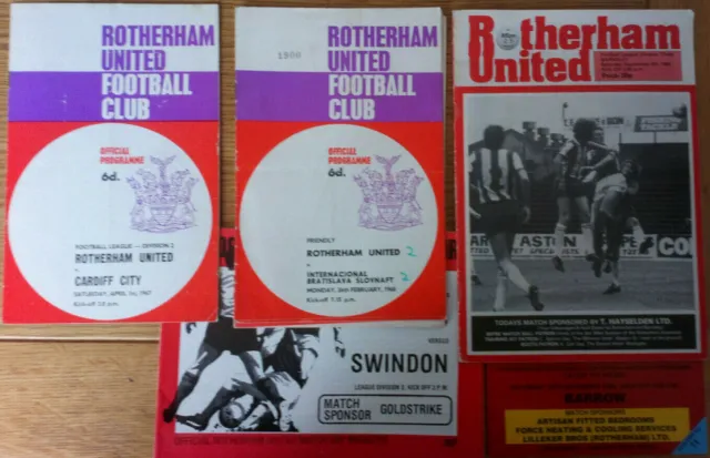 Rotherham United Home Football Programmes 1963-2002 You Select