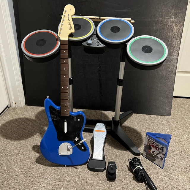 Rock Band 4 PS4 PS5 Band Kit Rivals Jaguar Bundle Guitar Drums Game And Mic Rock Band 4 PS4 PS5 Band Kit Rivals Jaguar Bundle Guitar Drums Game And Mic