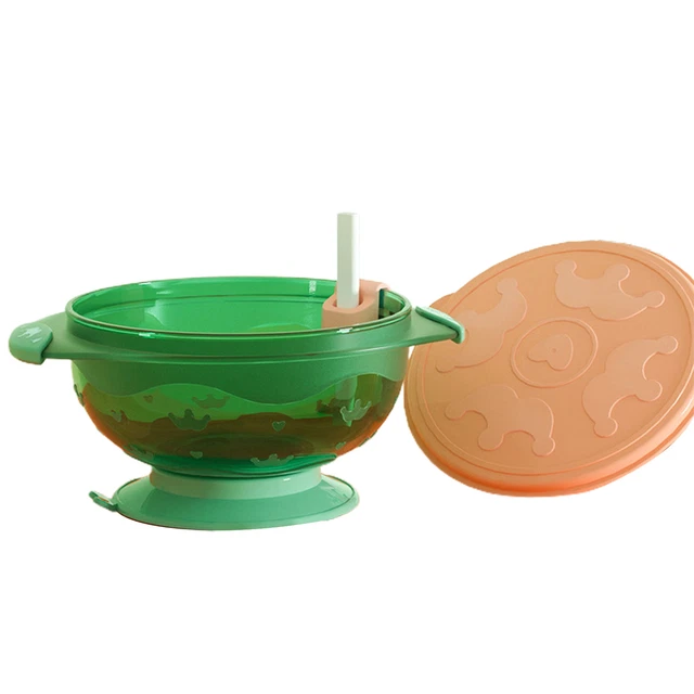 Baby Soup Bowl Anti-scald Handle Heat Resistant Suction Cup Bowl Baby Dish Plate