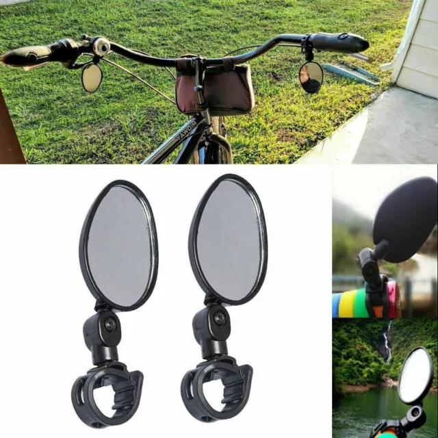 2-pack View Bike Mirror Safety Rearview Handlebar Bicycle Flexible Cycling Rear 2