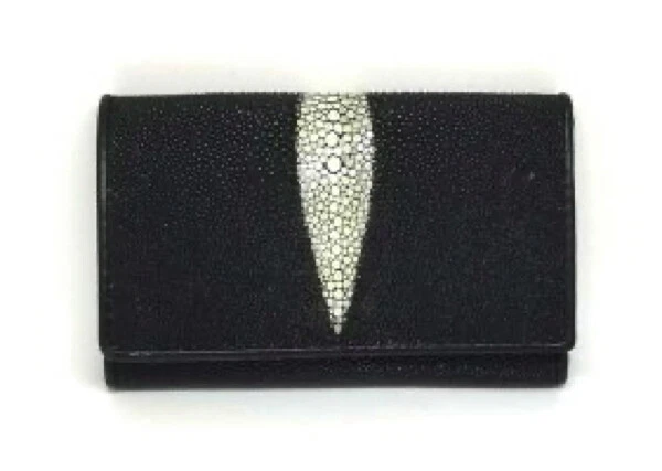 Authentic Garusha key case leather Black White