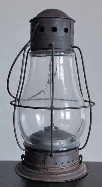 Rare Orig. 1858 Fleming Patent Whale Oil Fixed Globe Lantern Pre Civil War Lamp 3