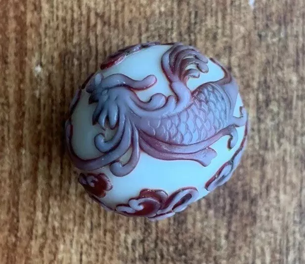 Chinese Peking Glass Finial Large Glass Bead