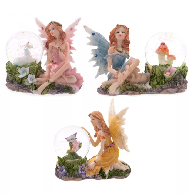 1 Glitzerkugel Blumenfee Schneekugel Figur Schneekugeln Elfe Fee Fairy Märchen