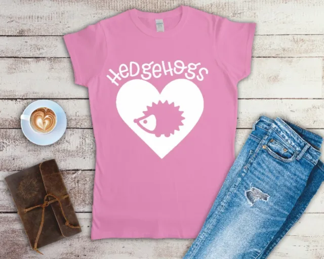 T-shirt donna I Love Hedgehogs taglie small-2XL 4