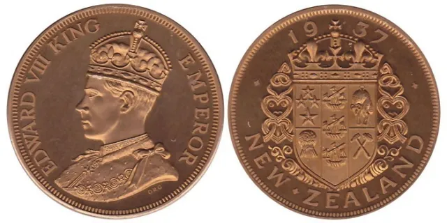 New Zealand: 1937 Crown King Edward VIII aluminium bronze model fantasy