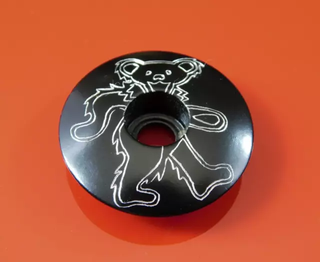 NEW Custom Engraved Dancing Bear Grateful Dead Headset Stem Top Cap in Black