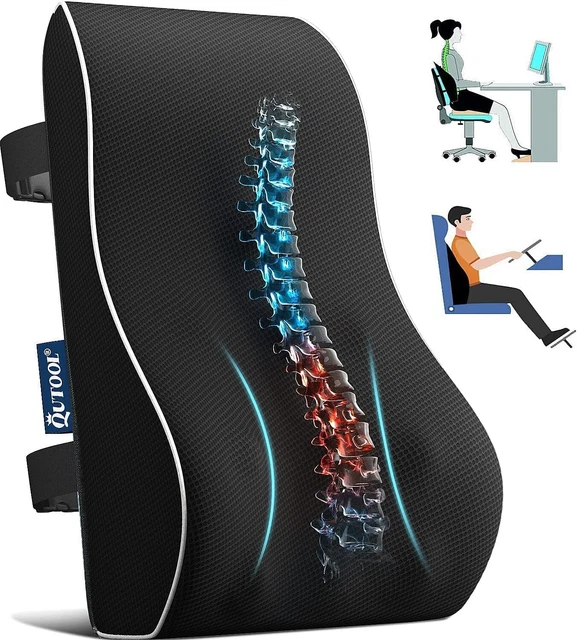 Memory Foam Seat Cushion Lumbar Back Support Pillow For Office Chair Car Seats