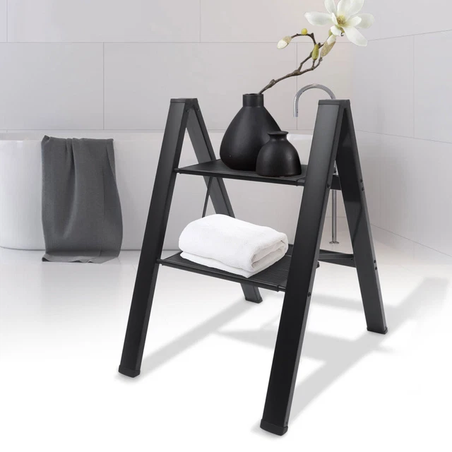 Portable Non-slip 2 Step Ladder Folding Platform Stool 330 lbs Load Capacity