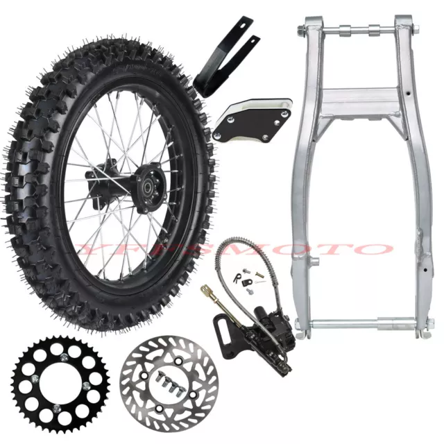 90/100-16 Wheel Tire Swing Arm Brake Sprocket Kit for CRF100 Coolster SSR125 KLX