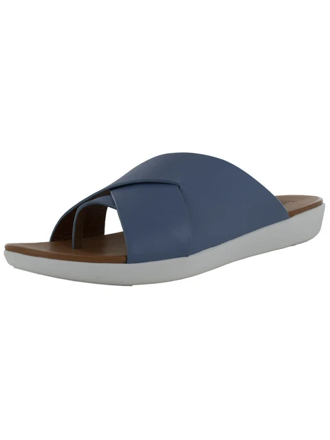 Fitflop Womens Annah Novaweave Toe-Thong Slide Sandal Shoes, Blue, US 11