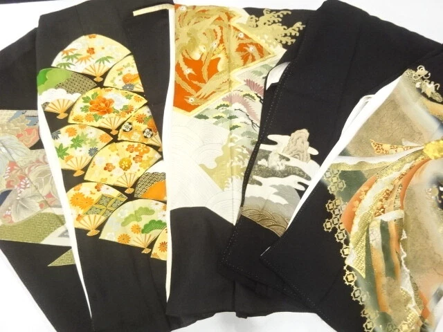 44620# Japanese Kimono / Antique Tomesode / Set Of 5
