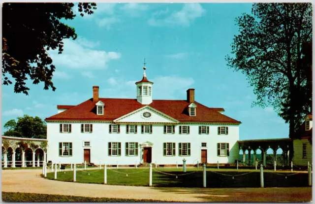George Washington's Mount Vernon Virginia Mansion West Front Vintage Postcard