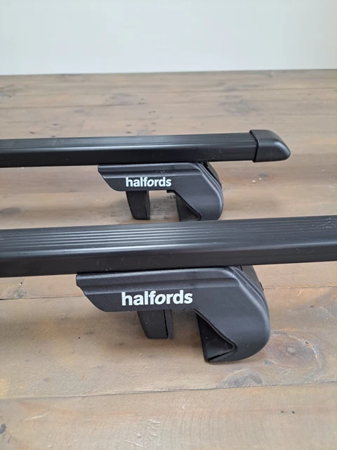 HALFORDS RAISED RAIL Steel Roof Bars (2 Bars And Feet), Set R2