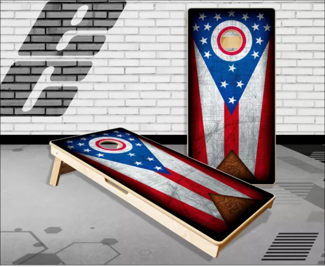 Ohio State Flag Cornhole Boards Bean Bag Toss Game