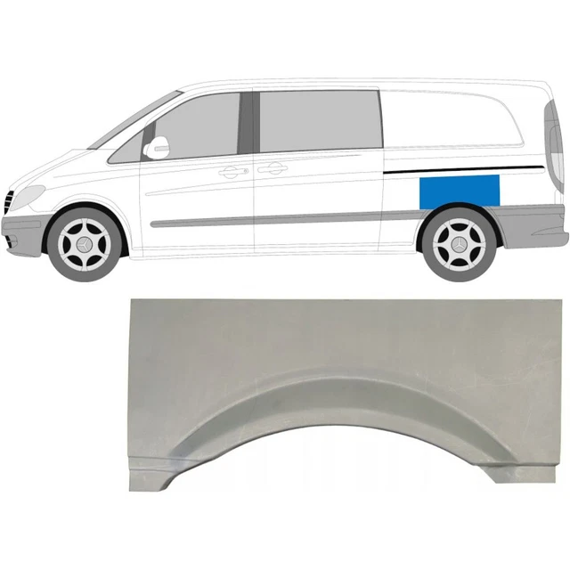 OMAC Protezione Paraurti Posteriore Cromata Per Mercedes Vito Viano W639 2003-2014 - Acciaio Inox Spazzolato