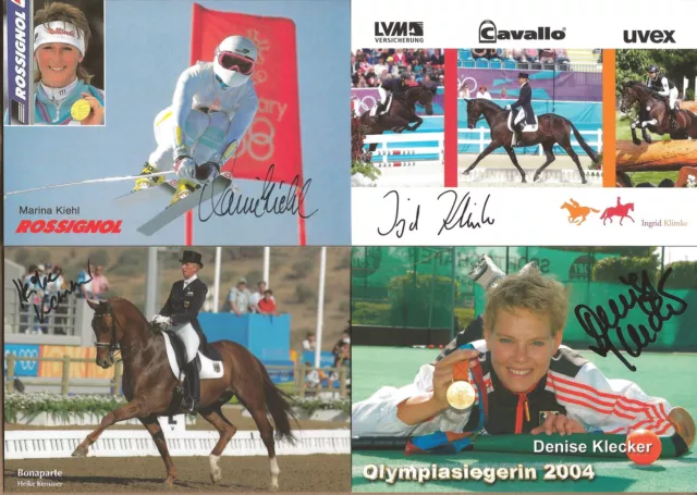 LOT 4 Autogramme Olympiasieger Kemmer Marina Kiehl Klecker Ingrid Klimke xyz