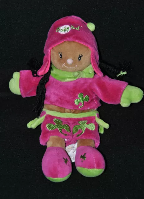Peluche Doudou Poupée Fille BABY'NAT BABYNAT Violet Vert Trèfle Doll Puppe TTBE