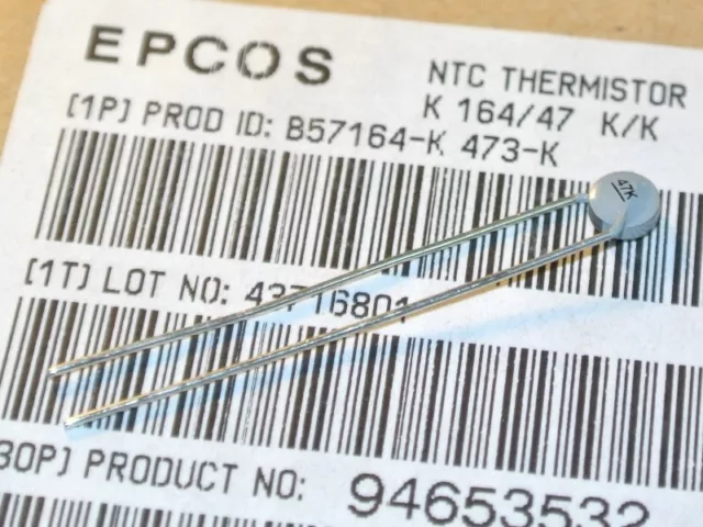 B57164K473K EPCOS THERMISTOR NTC 47K OHM 10% B57164K 473K [QTY=10pcs]