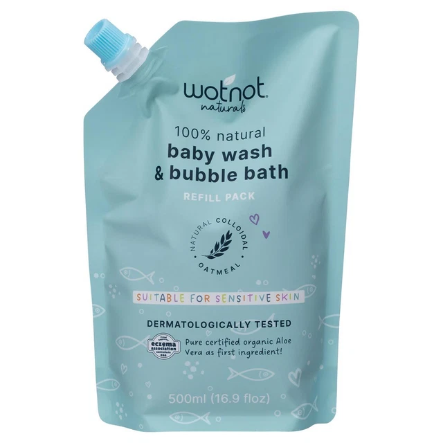 Wotnot Natural Baby Wash & Bubble Bath (Refill) 500ml