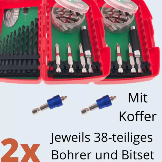 Bitaufnahme Bit Halter Bohrer Set Koffer Torx magnetische Adapter 2x 38 Teile