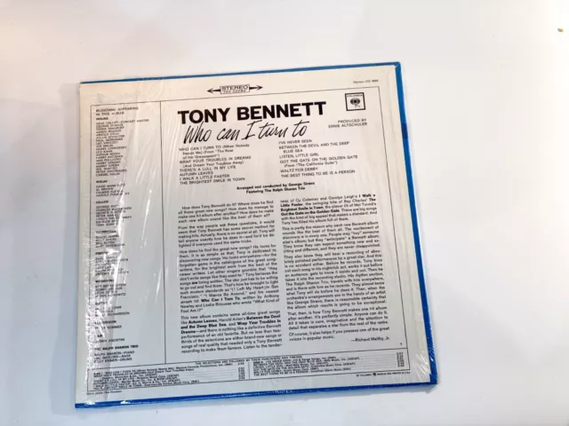 Tony Bennett Who Can I Turn To Columbia CS 9085 Vinyl Record LP 2