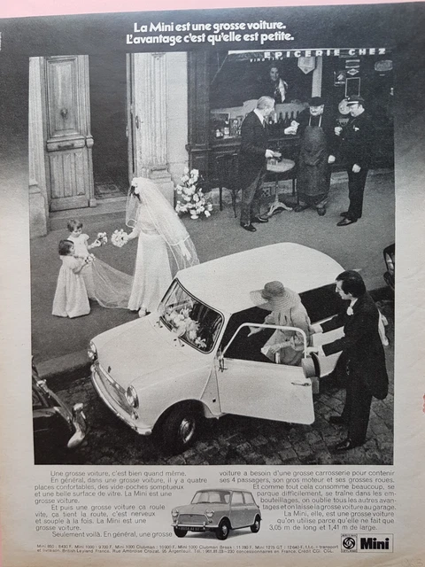 AUSTIN MORRIS Mini Cooper & Wedding - 1963 ADVERTISEMENT - AD 837 Print