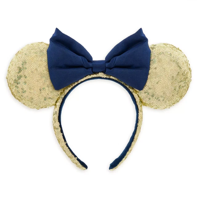 Disney Parks 2022 Minnie Mouse Gold & Blue 50th Anniversary Ears Headband New