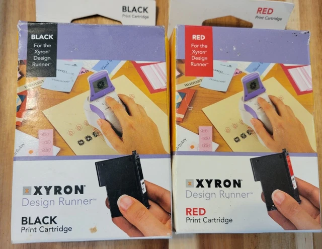 New Xyron Design Runner Black + Red Ink Print Cartridge Sealed New Xyron Design Runner Black + Red Ink Print Cartridge Sealed