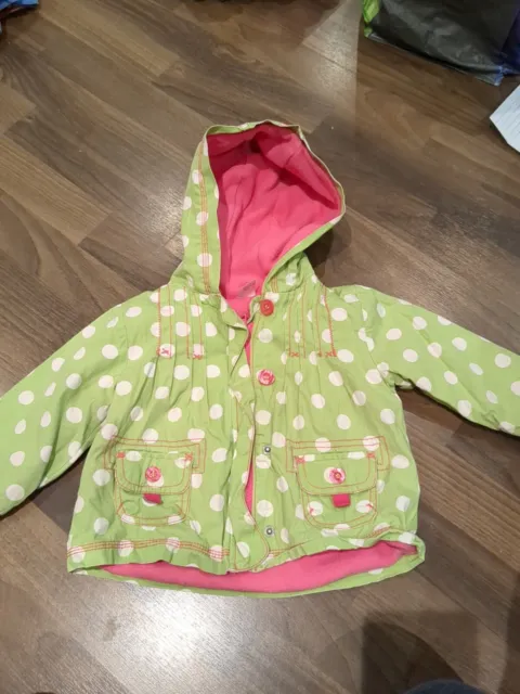 Next Girls Coat With Fleece Lining Age 12-18 Months