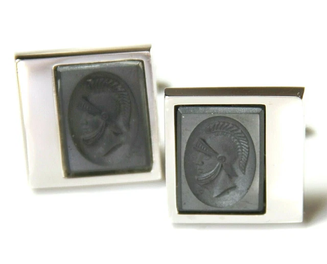 Foster Intaglio Roman Knight Cameo Soldier Gladiator Warrior Cufflinks USA